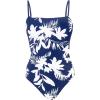 CUPSHE Women Swimsuit One Piece Bathing Suit Square Neck Cutout Back Tummy Control with Adjustable Spaghetti Straps(Navy Blue)