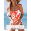 CUPSHE Women Swimsuit One Piece Bathing Suit Square Neck Cutout Back Tummy Control with Adjustable Spaghetti Straps(Orange Floral)