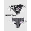 CUPSHE Women’s 2 Piece Bikini Set Back Braided Straps with Reversible Bottom(Black/White)