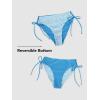CUPSHE Women’s 2 Piece Bikini Set Back Braided Straps with Reversible Bottom(Blue Vertical Stripes)
