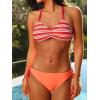 CUPSHE Women’s 2 Piece Bikini Set Back Braided Straps with Reversible Bottom(Cherry Red/Salmon)