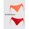 CUPSHE Women’s 2 Piece Bikini Set Back Braided Straps with Reversible Bottom(Cherry Red/Salmon)
