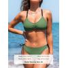CUPSHE Women’s 2 Piece Bikini Set Back Braided Straps with Reversible Bottom(Dark Green)
