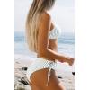 CUPSHE Women’s 2 Piece Bikini Set Back Braided Straps with Reversible Bottom(Green Vertical Stripes)
