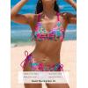 CUPSHE Women’s 2 Piece Bikini Set Back Braided Straps with Reversible Bottom(Magenta/ Ditsy)