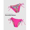 CUPSHE Women’s 2 Piece Bikini Set Back Braided Straps with Reversible Bottom(Magenta/ Ditsy)