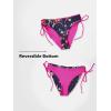 CUPSHE Women’s 2 Piece Bikini Set Back Braided Straps with Reversible Bottom(Magenta/Red Floral)
