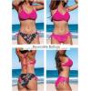 CUPSHE Women’s 2 Piece Bikini Set Back Braided Straps with Reversible Bottom(Magenta/Red Floral)