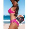 CUPSHE Women’s 2 Piece Bikini Set Back Braided Straps with Reversible Bottom(Magenta/Red Floral)