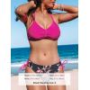 CUPSHE Women’s 2 Piece Bikini Set Back Braided Straps with Reversible Bottom(Magenta/Red Floral)