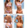 CUPSHE Women’s 2 Piece Bikini Set Back Braided Straps with Reversible Bottom(Marigold Orange/Pink)