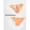 CUPSHE Women’s 2 Piece Bikini Set Back Braided Straps with Reversible Bottom(Marigold Orange/Pink)