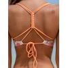 CUPSHE Women’s 2 Piece Bikini Set Back Braided Straps with Reversible Bottom(Marigold Orange/Pink)