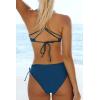 CUPSHE Women’s 2 Piece Bikini Set Back Braided Straps with Reversible Bottom(Navy Blue)