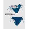 CUPSHE Women’s 2 Piece Bikini Set Back Braided Straps with Reversible Bottom(Navy Blue)