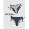 CUPSHE Women’s 2 Piece Bikini Set Back Braided Straps with Reversible Bottom(Navy Vertical Stripes)
