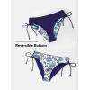 CUPSHE Women’s 2 Piece Bikini Set Back Braided Straps with Reversible Bottom(Navy/Floral)