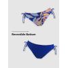 CUPSHE Women’s 2 Piece Bikini Set Back Braided Straps with Reversible Bottom(Royal Blue/ Tropical)