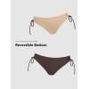 CUPSHE Women’s 2 Piece Bikini Set Back Braided Straps with Reversible Bottom(Sand/Coffee Brown)