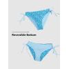CUPSHE Women’s 2 Piece Bikini Set Back Braided Straps with Reversible Bottom(Sky Blue/Floral)
