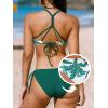 CUPSHE Women’s 2 Piece Bikini Set Back Braided Straps with Reversible Bottom(White/Green Tropical)