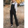 CUPSHE Women’s Corduroy Fall Overall Jumpsuits Self Tie Strap Slanted Front Pockets Side Buttons Wide Leg Casual Rompers(Black)