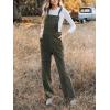 CUPSHE Women’s Corduroy Fall Overall Jumpsuits Self Tie Strap Slanted Front Pockets Side Buttons Wide Leg Casual Rompers(Olive)