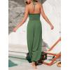 CUPSHE Womens Maxi One Piece Jumpsuit Plunging V Neck Sleeveless Casual Outfit Beach Overall Vacation Summer Long Romper(Deep Green)