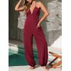 CUPSHE Womens Maxi One Piece Jumpsuit Plunging V Neck Sleeveless Casual Outfit Beach Overall Vacation Summer Long Romper(Red)