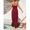 CUPSHE Womens Maxi One Piece Jumpsuit Plunging V Neck Sleeveless Casual Outfit Beach Overall Vacation Summer Long Romper(Red)
