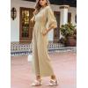 CUPSHE Women’s One Piece Jumpsuits Dressy 3/4 Sleeve Square Neck Overalls Wide Leg Pants Rompers Vacation Outfits(Beige)