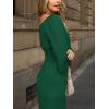 CUPSHE Women’s One Piece Jumpsuits Dressy 3/4 Sleeve Square Neck Overalls Wide Leg Pants Rompers Vacation Outfits(Green)