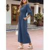 CUPSHE Women’s One Piece Jumpsuits Dressy 3/4 Sleeve Square Neck Overalls Wide Leg Pants Rompers Vacation Outfits(Navy Blue)