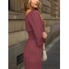 CUPSHE Women’s One Piece Jumpsuits Dressy 3/4 Sleeve Square Neck Overalls Wide Leg Pants Rompers Vacation Outfits(Wine)