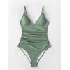 CUPSHE Women’s One Piece Swimsuit Tummy Control V Neck Bathing Suits(Army Green)