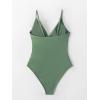CUPSHE Women’s One Piece Swimsuit Tummy Control V Neck Bathing Suits(Army Green)