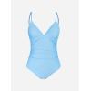 CUPSHE Women’s One Piece Swimsuit Tummy Control V Neck Bathing Suits(Baby Blue)