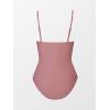 CUPSHE Women’s One Piece Swimsuit Tummy Control V Neck Bathing Suits(Bean Pink)