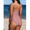 CUPSHE Women’s One Piece Swimsuit Tummy Control V Neck Bathing Suits(Bean Pink)