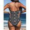 CUPSHE Women’s One Piece Swimsuit Tummy Control V Neck Bathing Suits(Black Floral)
