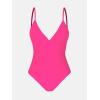 CUPSHE Women’s One Piece Swimsuit Tummy Control V Neck Bathing Suits(Deep Pink)