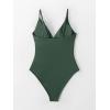 CUPSHE Women’s One Piece Swimsuit Tummy Control V Neck Bathing Suits(Green)