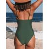 CUPSHE Women’s One Piece Swimsuit Tummy Control V Neck Bathing Suits(Green)