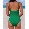 CUPSHE Women’s One Piece Swimsuit Tummy Control V Neck Bathing Suits(Jade Green)
