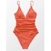 CUPSHE Women’s One Piece Swimsuit Tummy Control V Neck Bathing Suits(Orange)