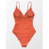 CUPSHE Women’s One Piece Swimsuit Tummy Control V Neck Bathing Suits(Orange)