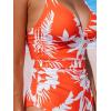 CUPSHE Women’s One Piece Swimsuit Tummy Control V Neck Bathing Suits(Orange/ Tropical)