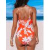 CUPSHE Women’s One Piece Swimsuit Tummy Control V Neck Bathing Suits(Orange/ Tropical)