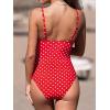 CUPSHE Women’s One Piece Swimsuit Tummy Control V Neck Bathing Suits(Red/White Polka Dots)