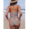 CUPSHE Women’s One Piece Swimsuit Tummy Control V Neck Bathing Suits(Retro Floral)